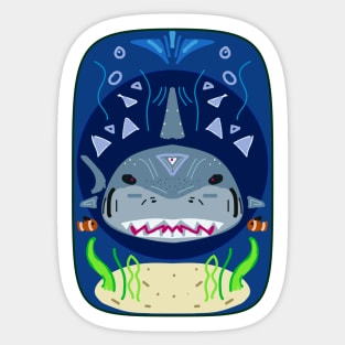 Tribal Great White Shark Card Sticker